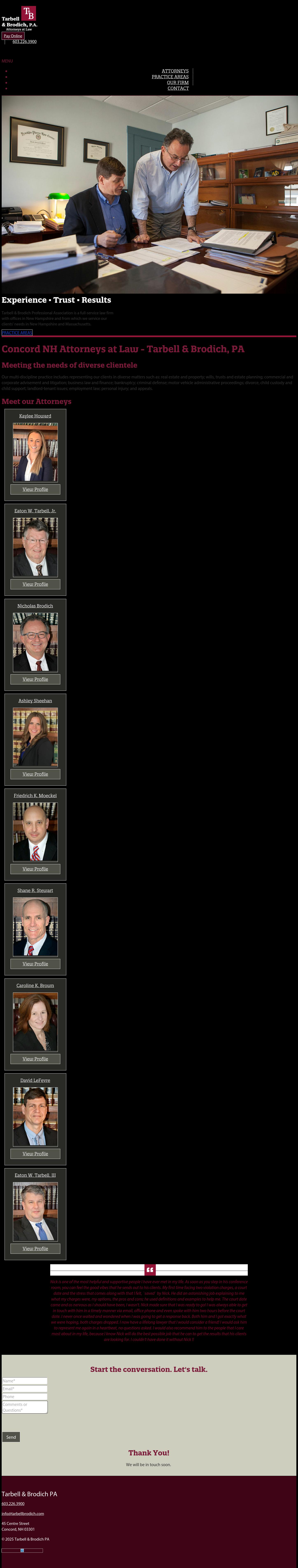 Tarbell Professional Association - Concord NH Lawyers